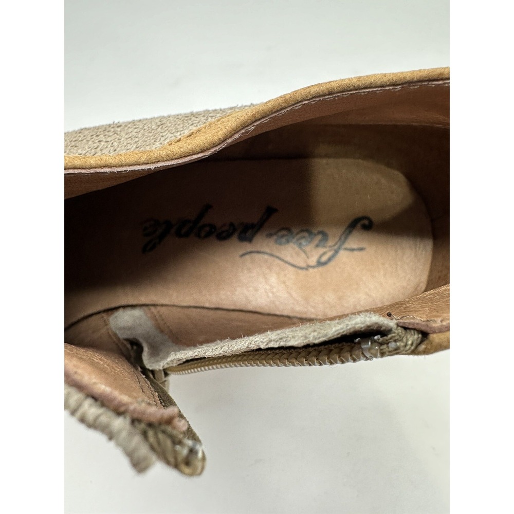 Free People Desert Rider Tan Brown Ankle Boots Booties Size 38 8 - Flaw - Picture 13 of 14